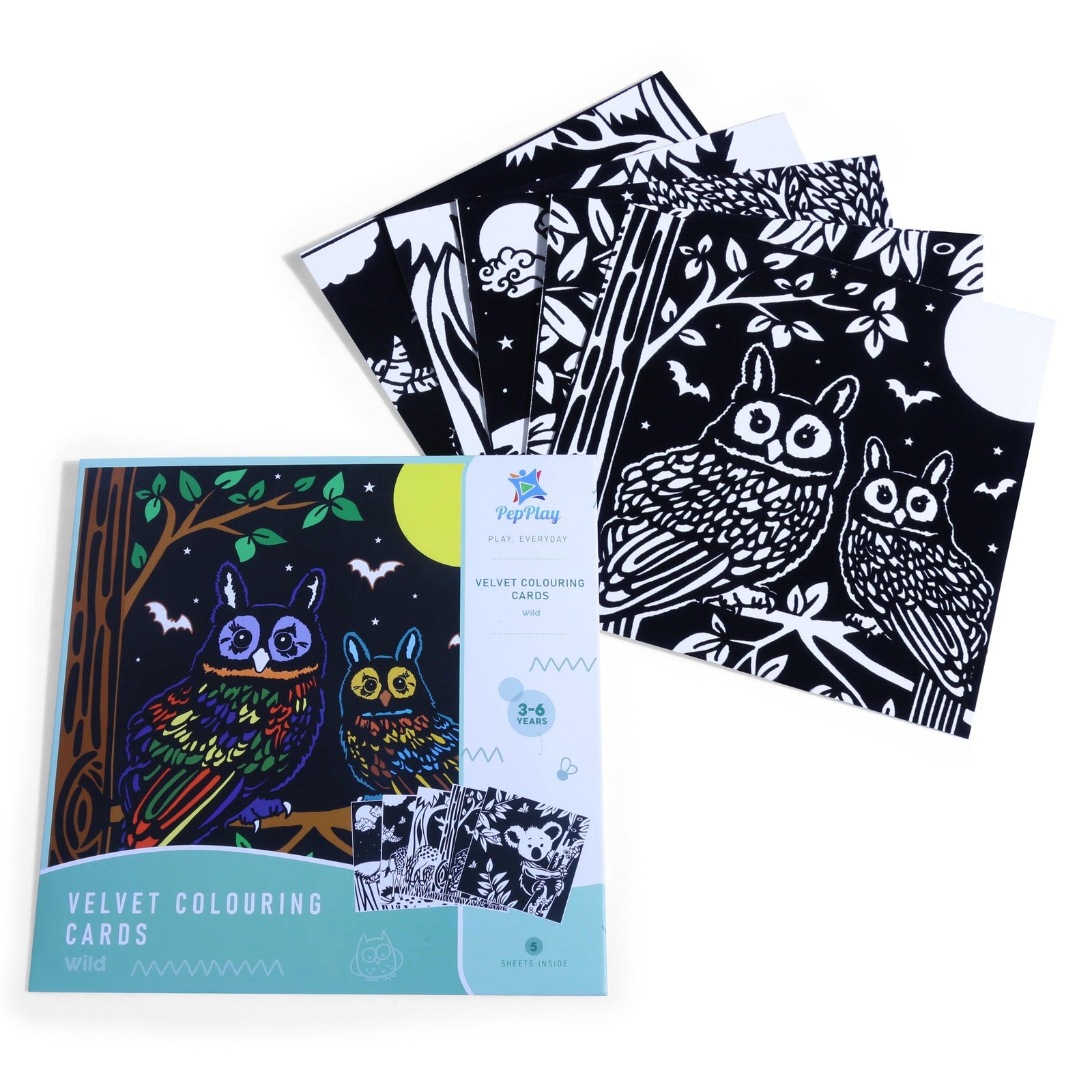 Velvet Colouring Cards- Wild - Party Affair