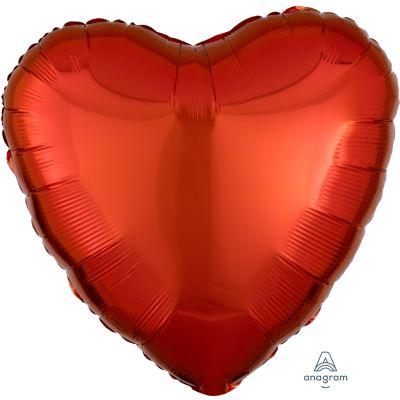 Metallic Orange Heart Shape Foil - Party Affair