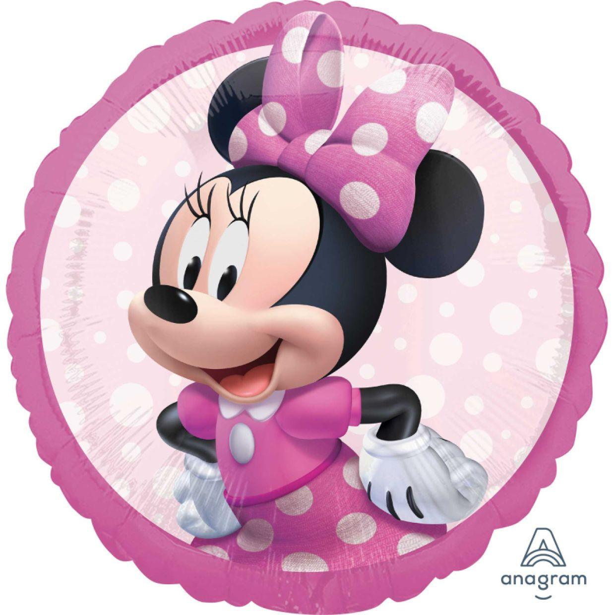 Minnie Mouse Forever foil balloon by Hayden Agencies, featuring a colorful Minnie Mouse design on shiny metallic foil.
