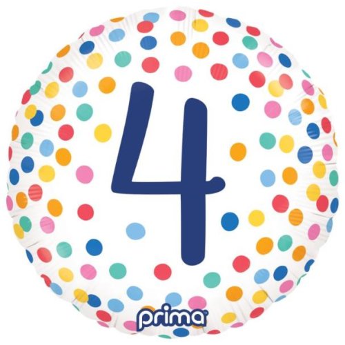 4th Birthday Colourful Confetti Foil Balloon