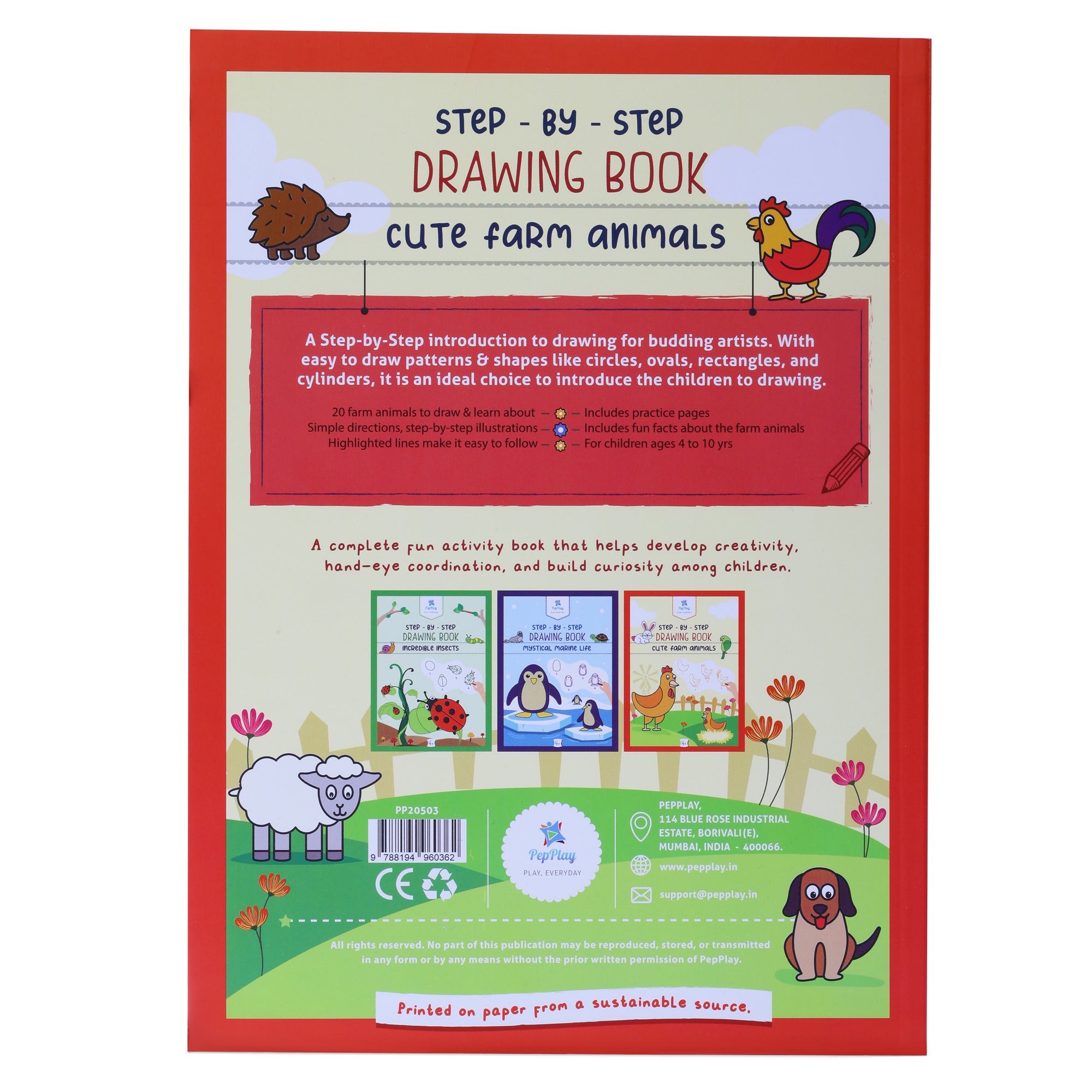 Step-By-Step Drawing Book-Cute Farm Animal