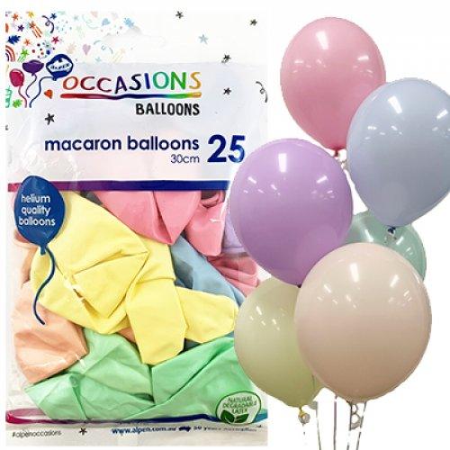 Pastel Assorted Latex Balloons - Pack 25 Flat - Party Affair
