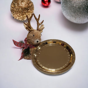 Gold Metallic Foil Dinner Plates