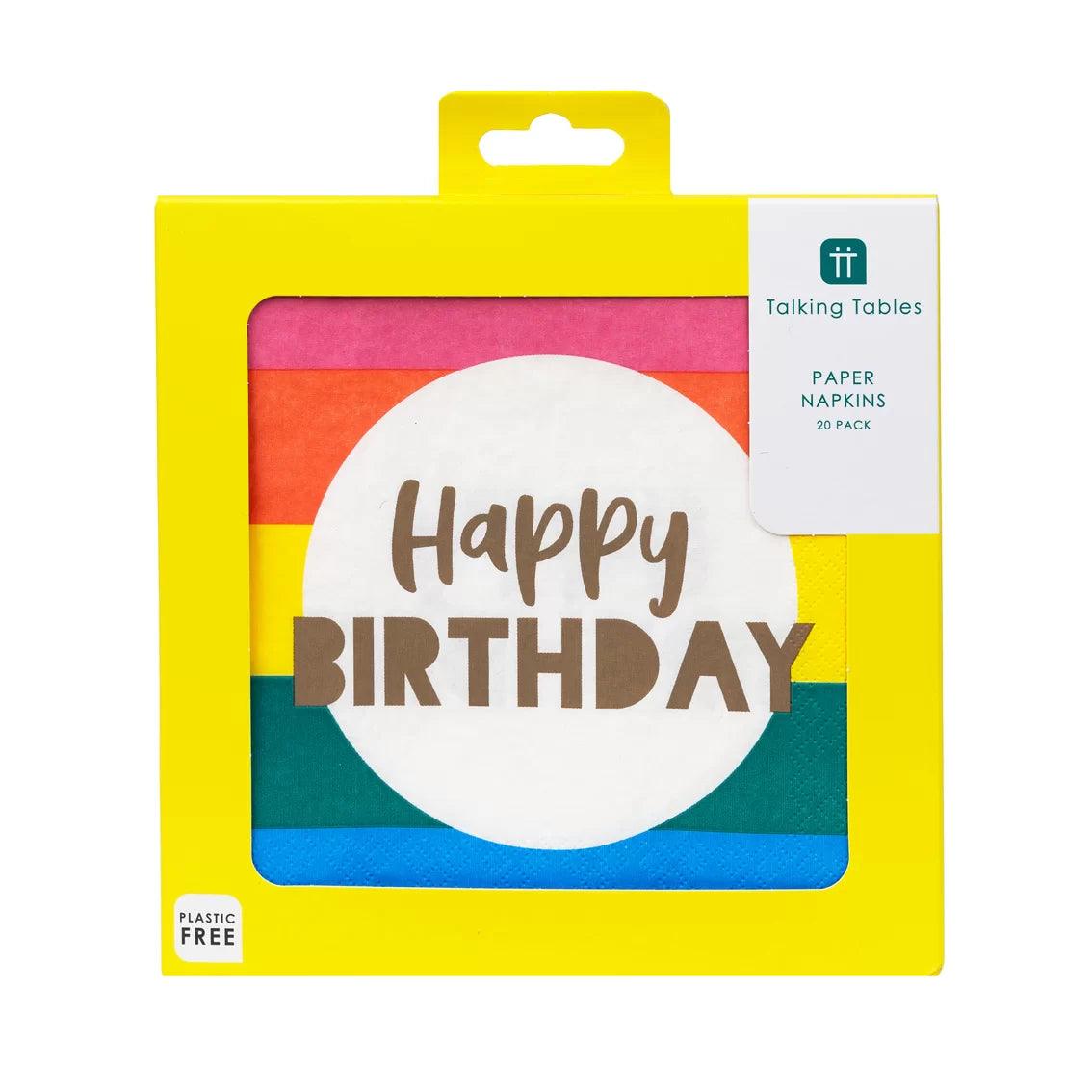 Rainbow Brights Happy Birthday Napkins - Party Affair