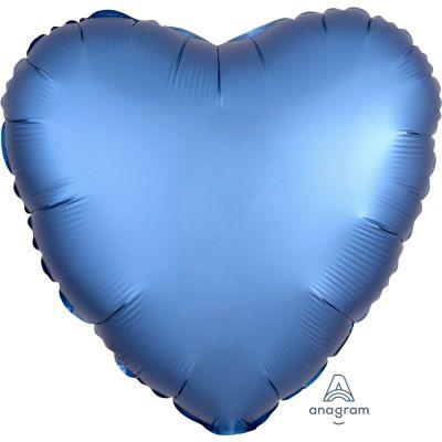 Satin Luxe Azure Blue Heart Shape Foil - Party Affair