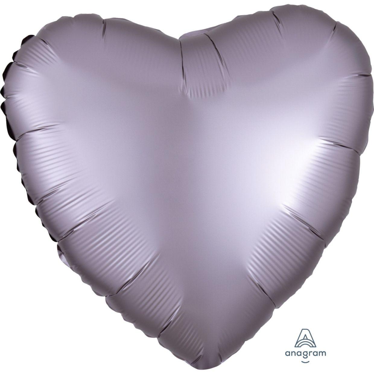 Satin Luxe Greige Heart Foil Balloon - Party Affair