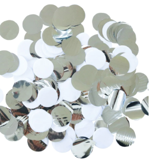 Metallic Silver & White Confetti