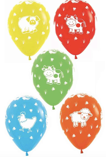 Farm Friends Print Latex Balloon