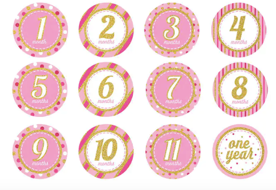 Pink Glitter Milestone Stickers