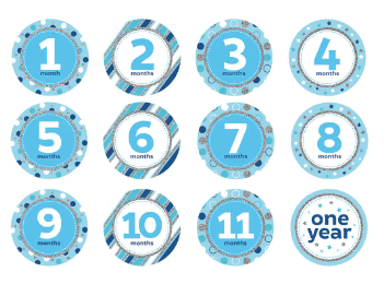 Blue Glitter Milestone Stickers - Party Affair