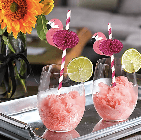 Honeycomb Flamingo Paper Straws - Party Affair