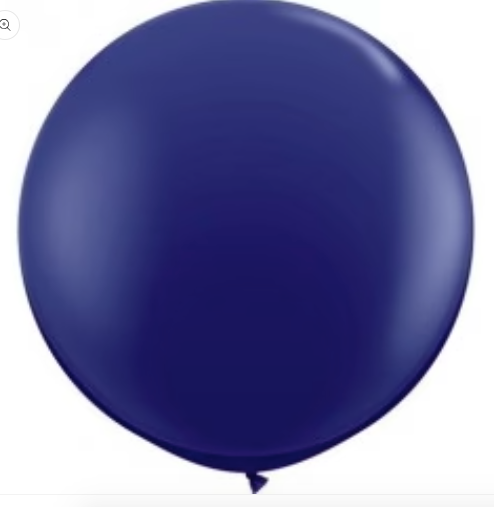 Jumbo 90cm Navy Round Latex Balloon - Flat