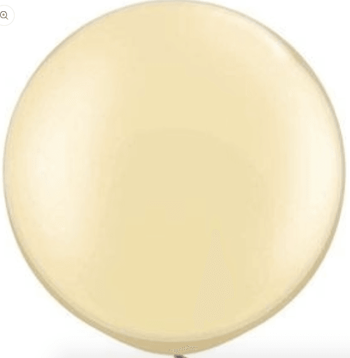 Jumbo 90cm Ivory Silk Round Latex Balloon - Flat - Party Affair
