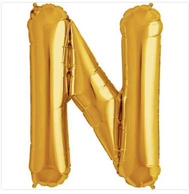 Gold Letter 100cm N Foil Balloon - Party Affair