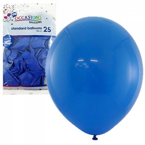 Standard Royal Blue Latex Balloons - Pack 25 Flat - Party Affair