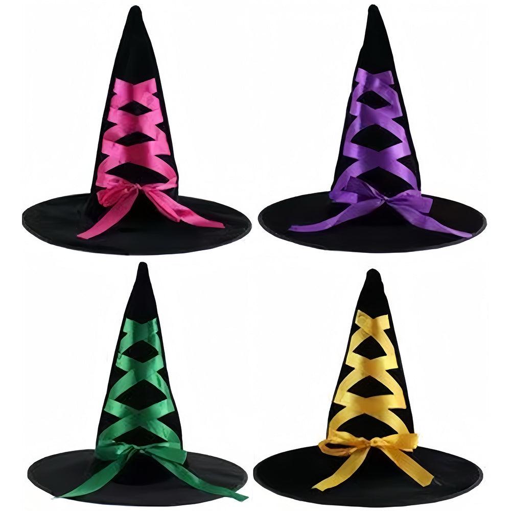 WITCH HAT W/ COLOURED RIBBON W/ HEADER CARD - Party Affair