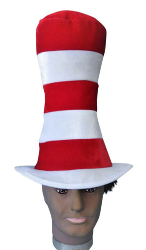 Hat - Red/White Striped Top Hat - Adult