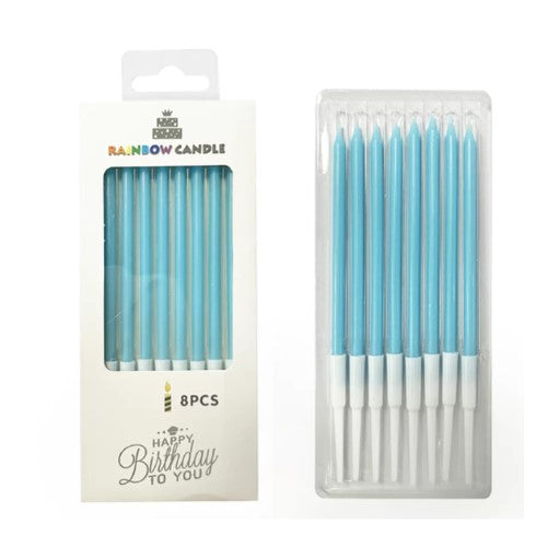 Light Blue Candles x 8