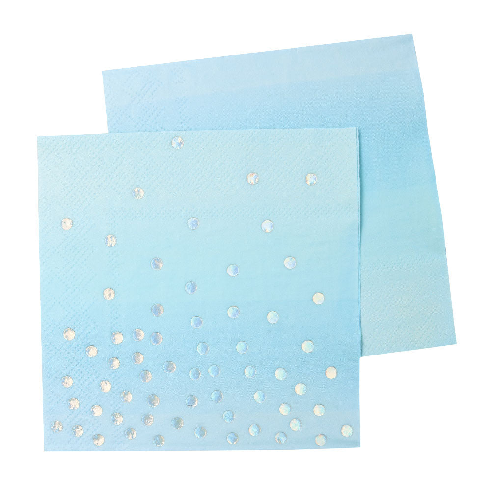Blue With Iridescent Spots Cocktail Napkins