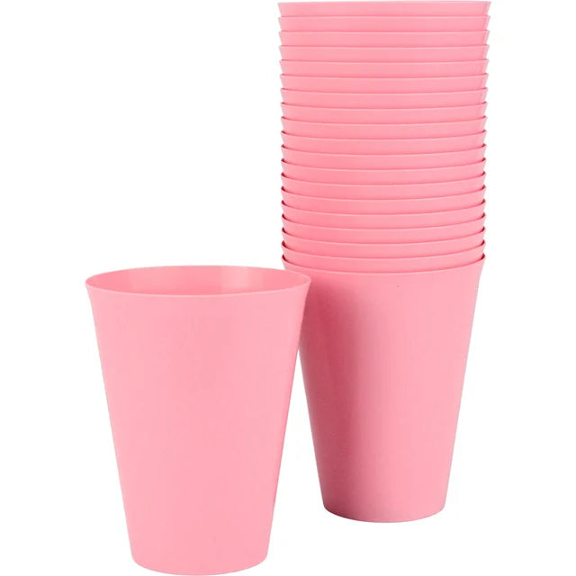 Light Pink Plastic Reusable Cups 285ml (Pack of 20)