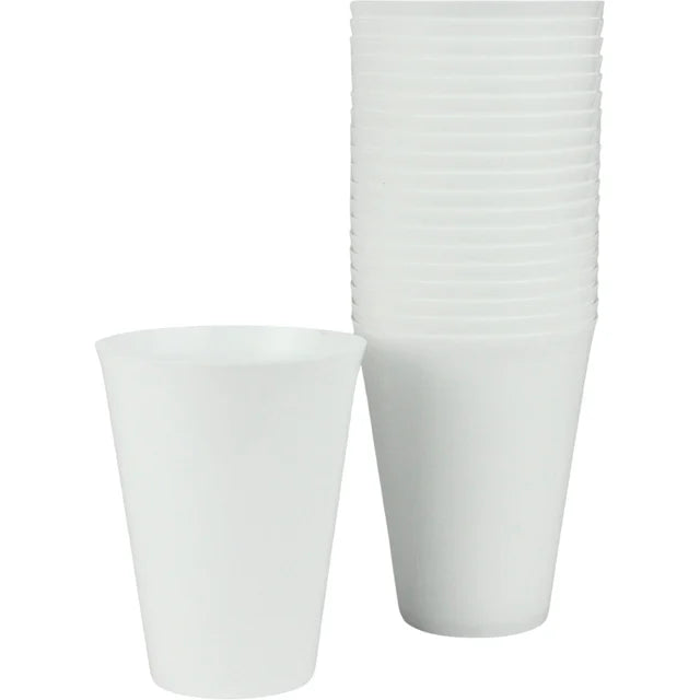 White Plastic Reusable Cups 285ml (Pack of 20)