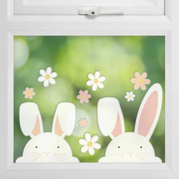 Easter Bunny Floral Window Stickers - Party Affair
