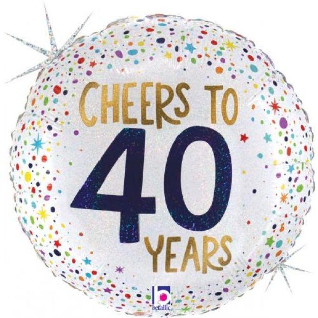 Confetti Cheers To 40 Years Foil Balloon - Party Affair