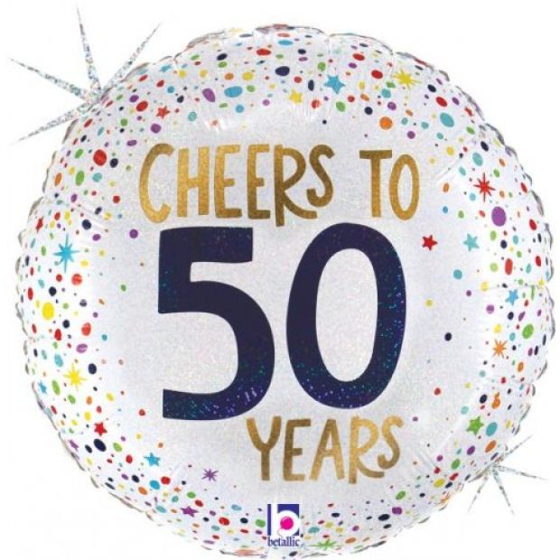 Confetti Cheers To 50 Years Foil Balloon