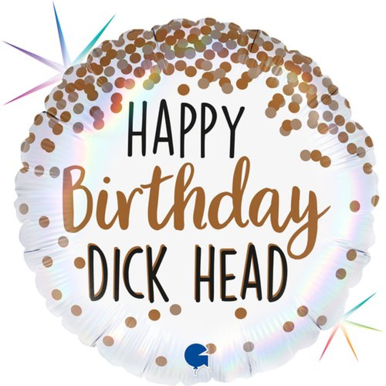 Happy Birthday Dick Head Foil Balloon - Party Affair