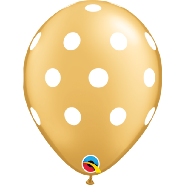 Gold Polka Dot Latex Balloon
