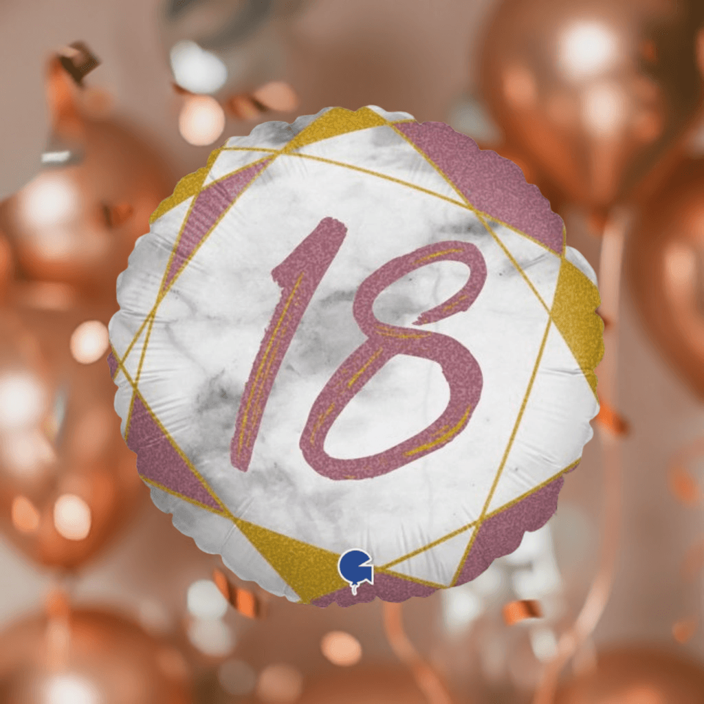 18 Rose Gold Marble Foil Balloon - Party Affair