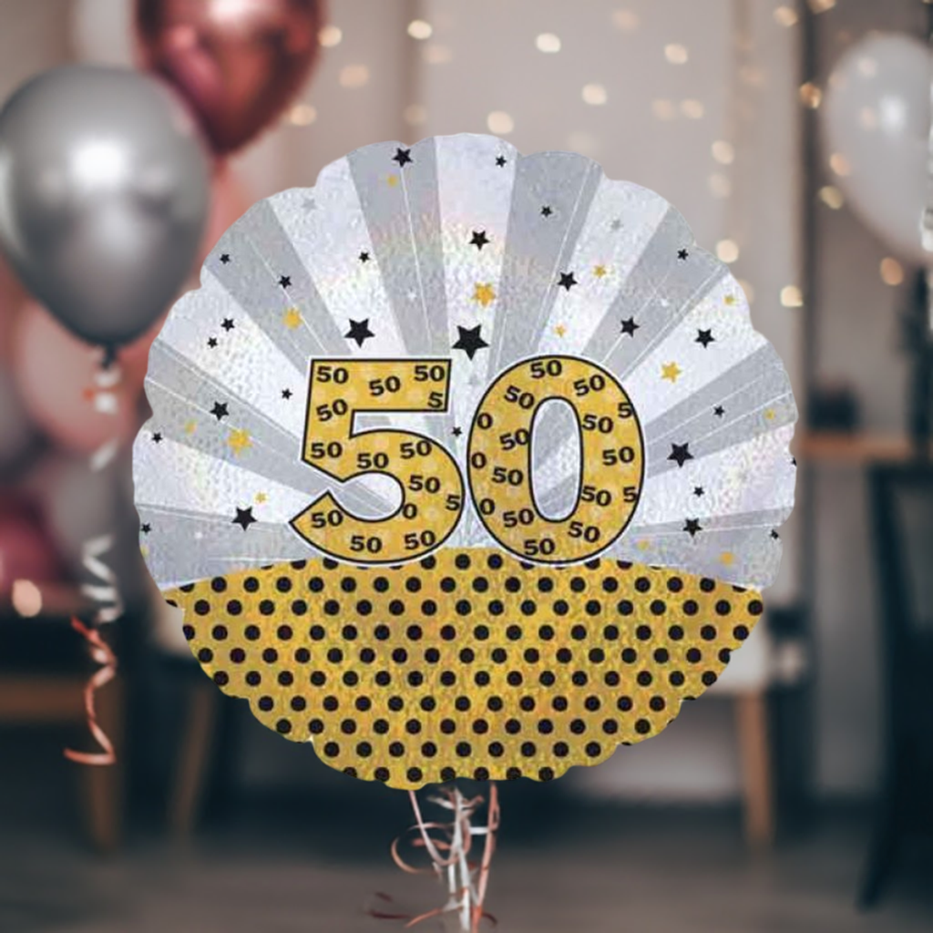 '50' Dazzeloon Anniversary / Birthday Foil Balloon