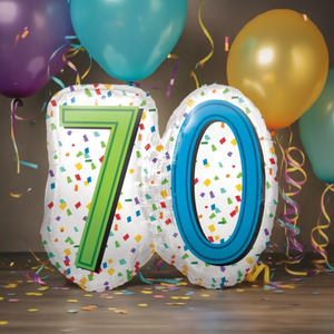 70 Rainbow Birthday Foil Balloon Shape