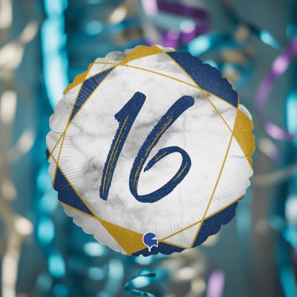 16 Blue Marble Foil Balloon - Party Affair