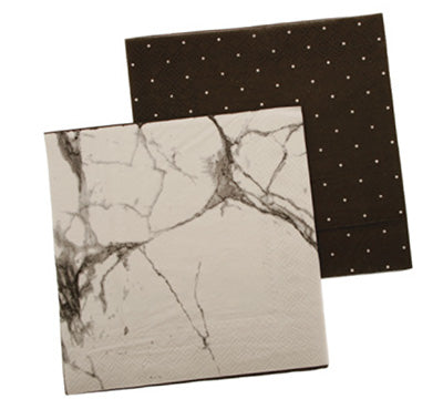 Marble Black Peg Board Reversible Paper Napkins