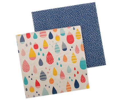 Raindrops Reversible Paper Lunch Napkins - Party Affair