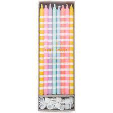 Striped Pastel Party Candles - Party Affair