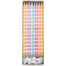 Striped Pastel Party Candles