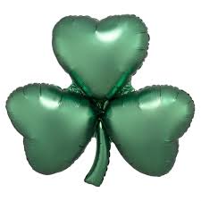 Qualatex St Patrick's Emerald Shamrock Foil Balloon in vibrant green with a shamrock design, perfect for festive celebrations.