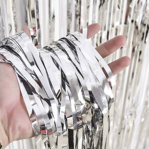Metallic Silver Foil Curtain