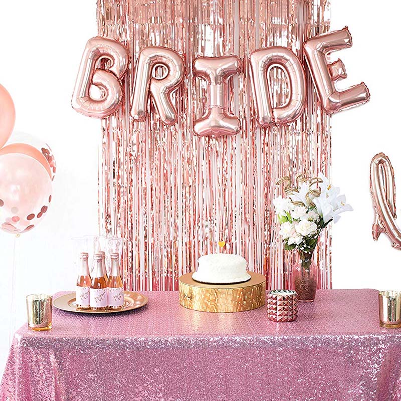 Metallic Rose Gold Foil Curtain