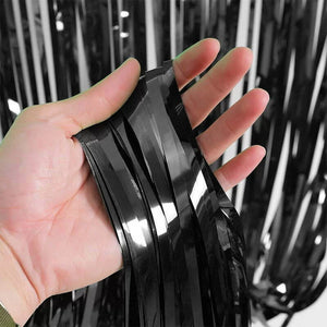 Metallic Black Foil Curtain