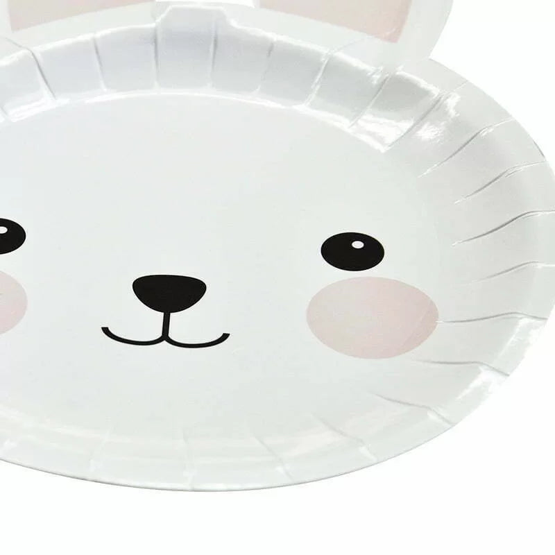 White Easter Bunny Plates 8pk - Party Affair
