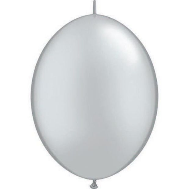 Metallic Silver Linking Balloons
