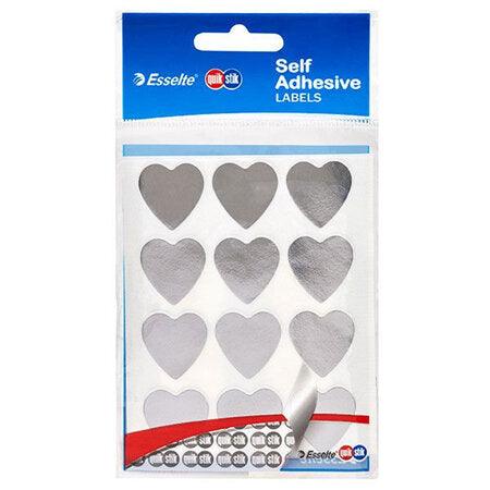 Silver Heart Stickers - Party Affair