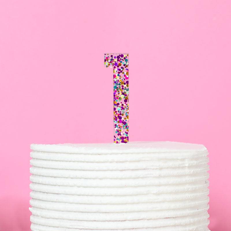 Glitter Acrylic Number 1 Cake Topper - Party Affair