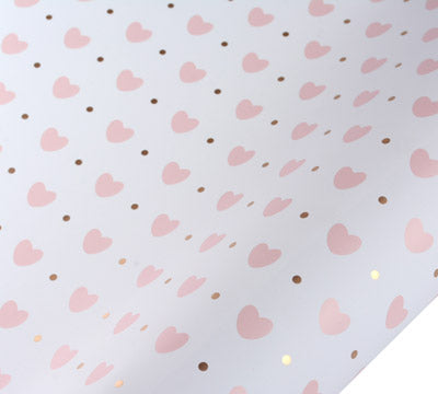 Hearts and Gold Dots Gift Wrap - Party Affair