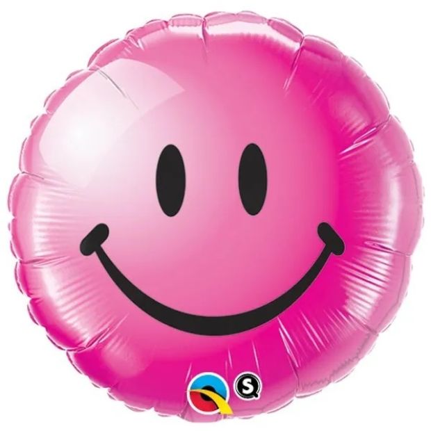Wildberry Smiley Face Foil Balloon