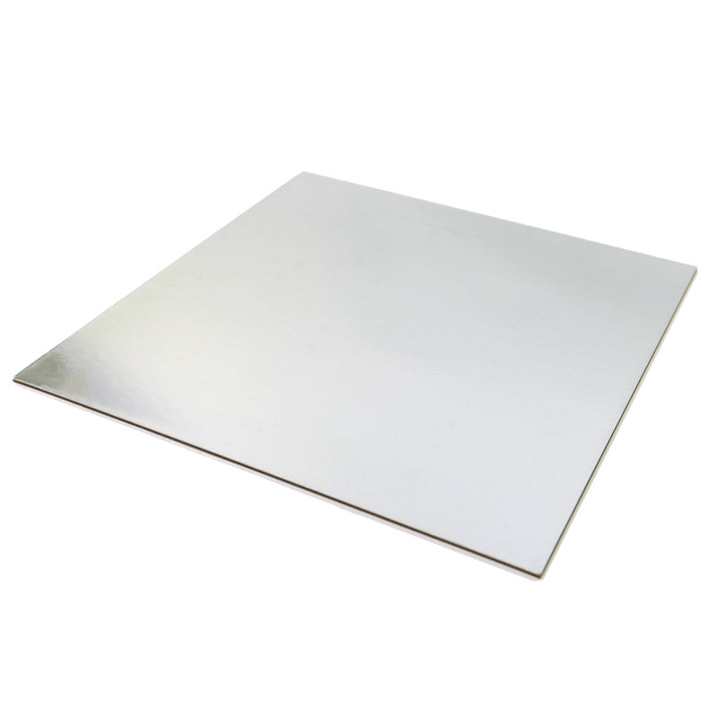 Square Silver Foil Cake Board