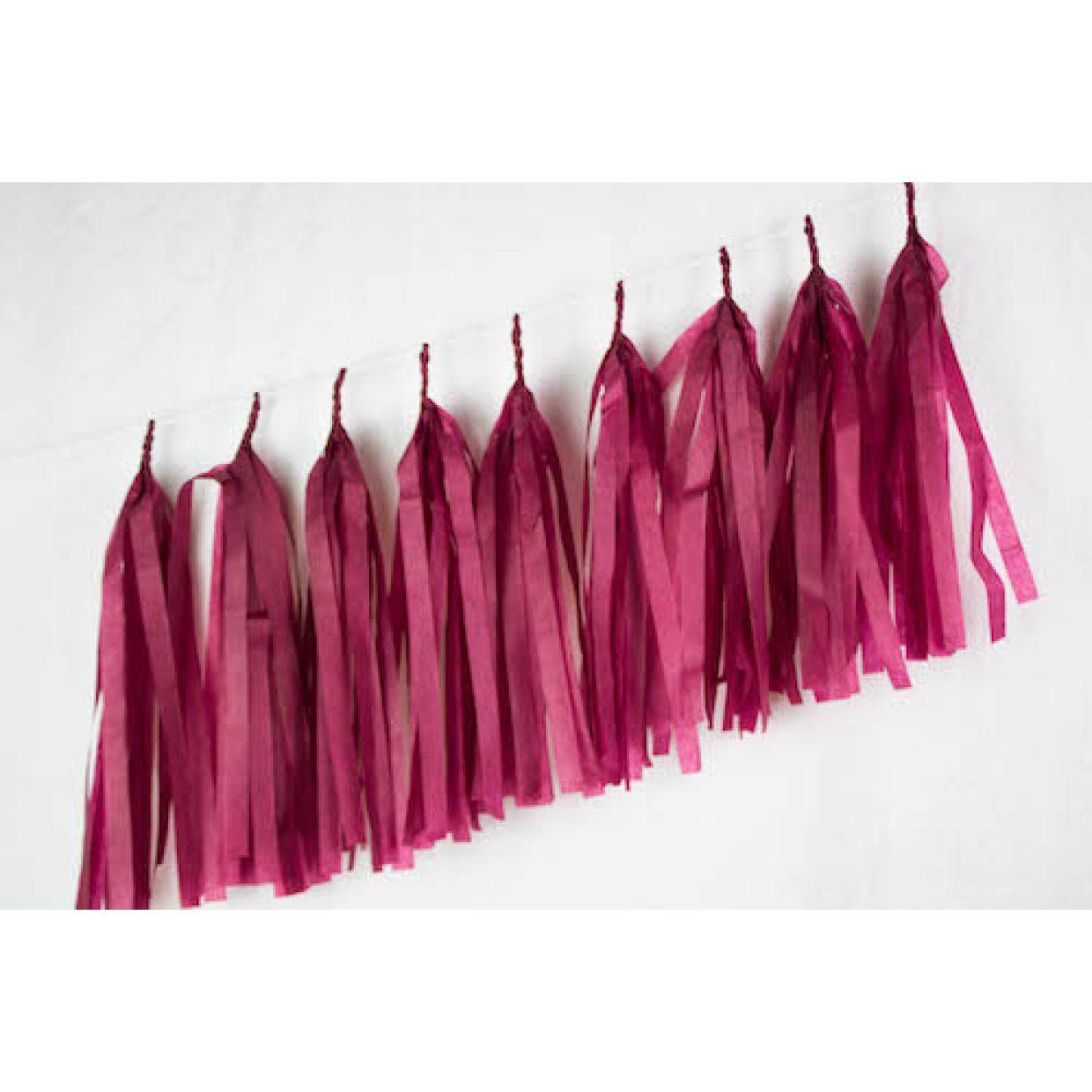Burgundy Tissue Single Tassel - Party Affair